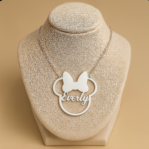 Minnie Mouse Gold Plated Personalized Necklace