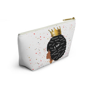 Afro Queen I Am Custom Made Accessory Pouch w T-bottom