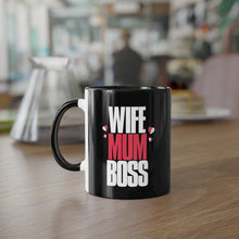 Load image into Gallery viewer, Wife Mum Boss Black Accent Mug
