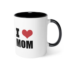Load image into Gallery viewer, I love Mom Black Accent Mug
