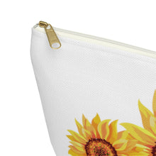 Load image into Gallery viewer, Custom Made Sunflower Accessory Pouch w T-bottom
