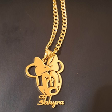 Load image into Gallery viewer, Minnie Mouse Personalized Earrings/Necklace Set
