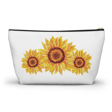 Load image into Gallery viewer, Custom Made Sunflower Accessory Pouch w T-bottom
