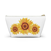 Load image into Gallery viewer, Custom Made Sunflower Accessory Pouch w T-bottom
