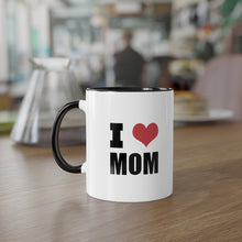 Load image into Gallery viewer, I love Mom Black Accent Mug
