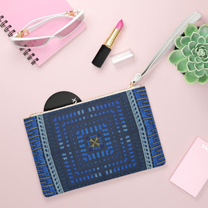 Clutch Bag Spring "Blue Abstract Print"