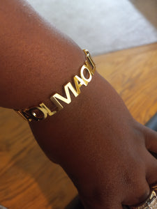 Versace Style Bangle Personalized Name Bracelet