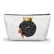 Load image into Gallery viewer, Afro Queen I Am Custom Made Accessory Pouch w T-bottom
