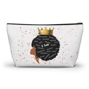 Afro Queen I Am Custom Made Accessory Pouch w T-bottom