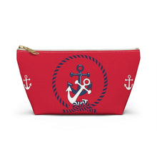 Load image into Gallery viewer, Custom Made Anchor Accessory Pouch w T-bottom
