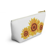 Load image into Gallery viewer, Custom Made Sunflower Accessory Pouch w T-bottom
