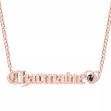 Load image into Gallery viewer, 18K Gold Plated Personalized Necklace With Heart Projection Stone
