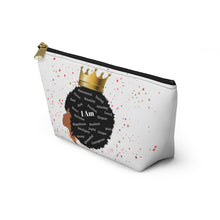 Load image into Gallery viewer, Afro Queen I Am Custom Made Accessory Pouch w T-bottom
