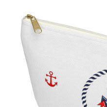 Load image into Gallery viewer, Custom Made Anchor Accessory Pouch w T-bottom

