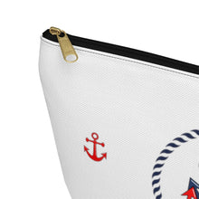 Load image into Gallery viewer, Custom Made Anchor Accessory Pouch w T-bottom
