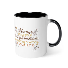 Load image into Gallery viewer, Trust Your Instincts Black Accent Mug
