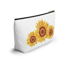 Load image into Gallery viewer, Custom Made Sunflower Accessory Pouch w T-bottom
