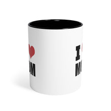 Load image into Gallery viewer, I love Mom Black Accent Mug
