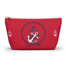 Load image into Gallery viewer, Custom Made Anchor Accessory Pouch w T-bottom
