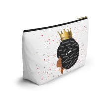 Load image into Gallery viewer, Afro Queen I Am Custom Made Accessory Pouch w T-bottom
