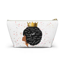 Load image into Gallery viewer, Afro Queen I Am Custom Made Accessory Pouch w T-bottom
