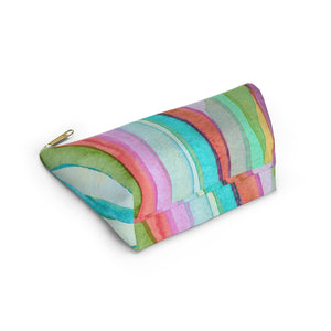 Abstract Custom Made Accessory Pouch w T-bottom