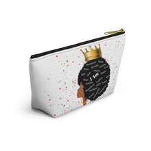 Load image into Gallery viewer, Afro Queen I Am Custom Made Accessory Pouch w T-bottom
