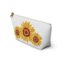 Load image into Gallery viewer, Custom Made Sunflower Accessory Pouch w T-bottom
