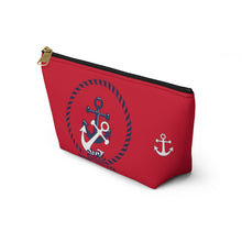 Load image into Gallery viewer, Custom Made Anchor Accessory Pouch w T-bottom
