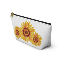 Load image into Gallery viewer, Custom Made Sunflower Accessory Pouch w T-bottom
