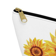 Load image into Gallery viewer, Custom Made Sunflower Accessory Pouch w T-bottom
