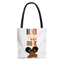 Load image into Gallery viewer, Black Girls Are Magic AOP Tote Bag
