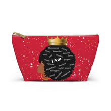 Load image into Gallery viewer, Afro I Am Custom Made Accessory Pouch w T-bottom
