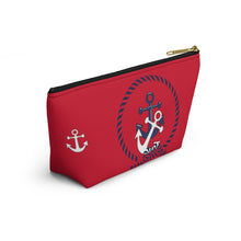 Load image into Gallery viewer, Custom Made Anchor Accessory Pouch w T-bottom
