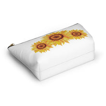 Load image into Gallery viewer, Custom Made Sunflower Accessory Pouch w T-bottom
