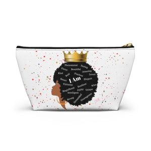 Afro Queen I Am Custom Made Accessory Pouch w T-bottom