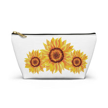 Load image into Gallery viewer, Custom Made Sunflower Accessory Pouch w T-bottom
