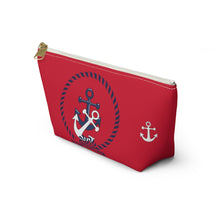 Load image into Gallery viewer, Custom Made Anchor Accessory Pouch w T-bottom
