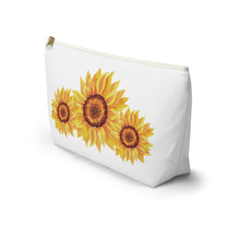 Load image into Gallery viewer, Custom Made Sunflower Accessory Pouch w T-bottom
