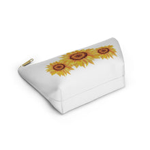 Load image into Gallery viewer, Custom Made Sunflower Accessory Pouch w T-bottom
