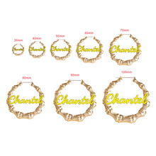 Load image into Gallery viewer, Personalized Bamboo Hoop Earrings
