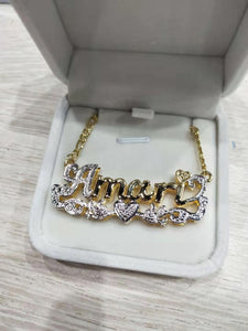 3D Heart Personalized Double Layered Necklace