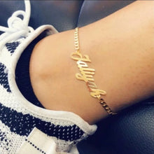 Load image into Gallery viewer, Personalized Anklet Bracelet 5mm Cuban Link Chain
