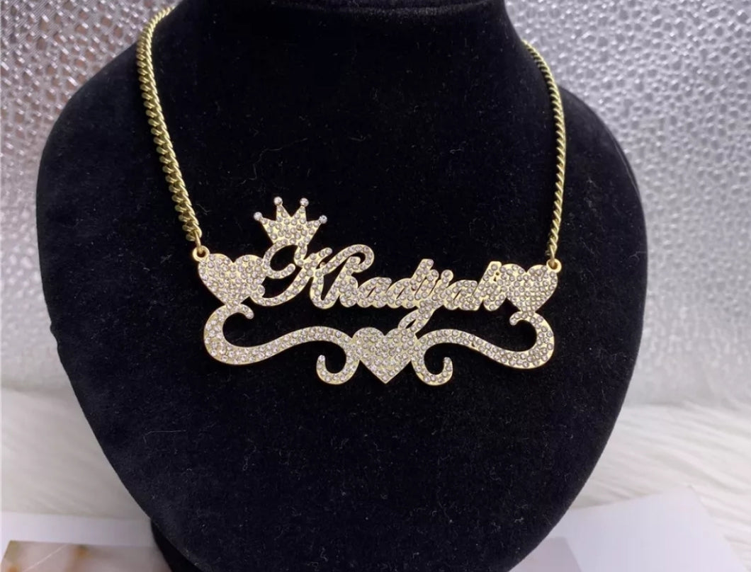 Personalized CZ Heart Name Necklace