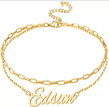 Load image into Gallery viewer, Double Layer Gold Plated Personalized Anklet or Bracelet
