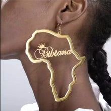 Load image into Gallery viewer, Africa&#39;s Queen Personalized Name Earrings
