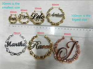 Round Outer Personalized Initial Earrings