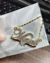 Load image into Gallery viewer, HMU Ladies CZ Heart Bar Necklace
