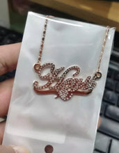 Load image into Gallery viewer, HMU Ladies CZ Heart Bar Necklace
