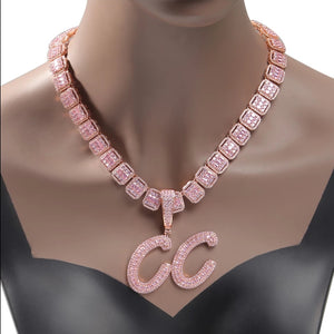 Baguette Personalized CZ Necklace